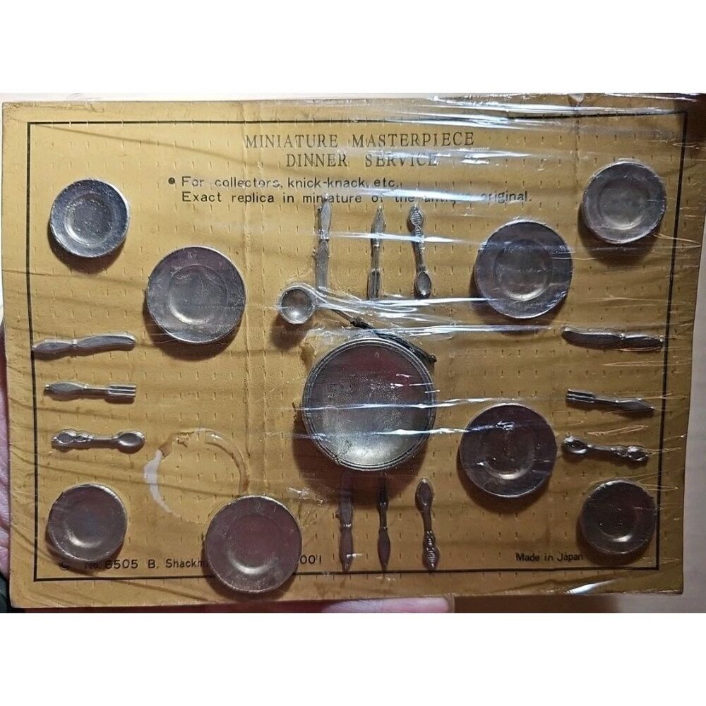 Vintage Japan Metal Shackman Miniature Masterpiece Dinner Service 22 Pieces
